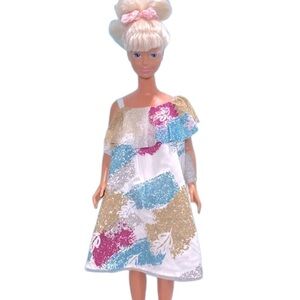 DISNEY PARK Pocahontas Princess Glitter Shift Dress – Dress Up Play Sizes 3 & 4